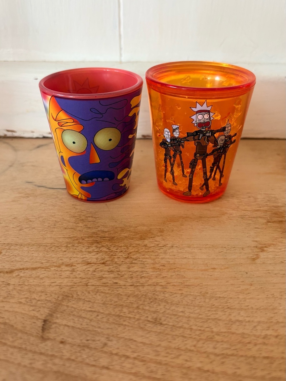 Rick and Morty Orange & Purple Cartoon Shot Glass Set